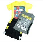 Boy- Yellow & Grey 3 piece short set